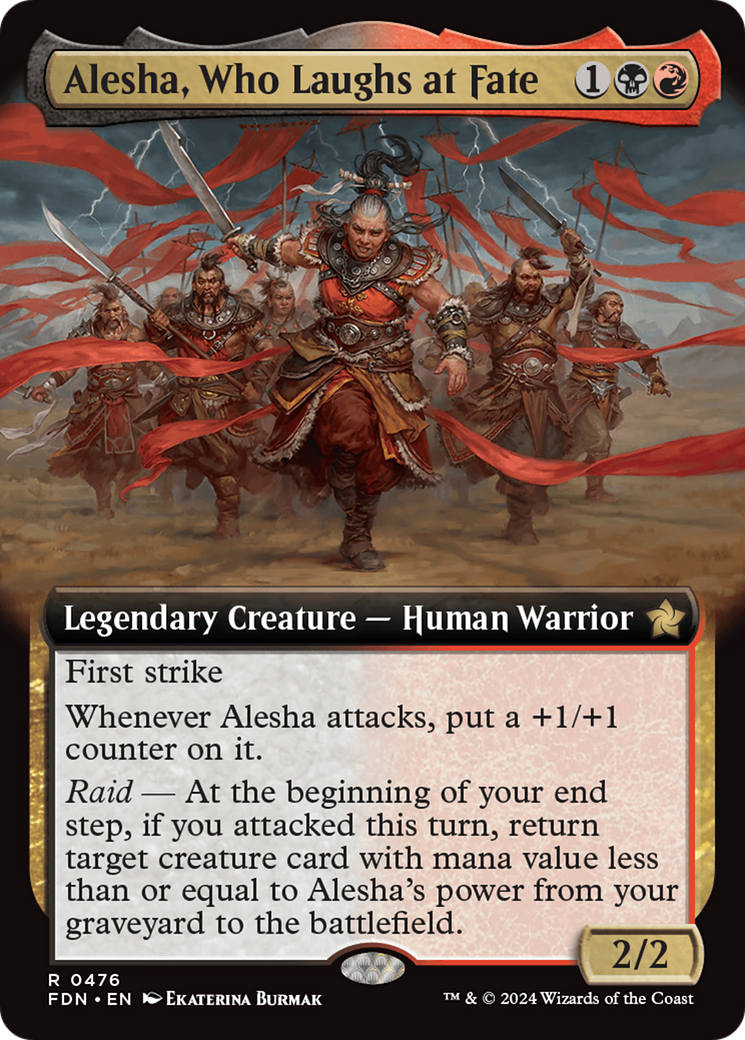 Alesha, Who Laughs at Fate (FDN-476) - Foundations: (Extended Art) Foil - Poke-Collect