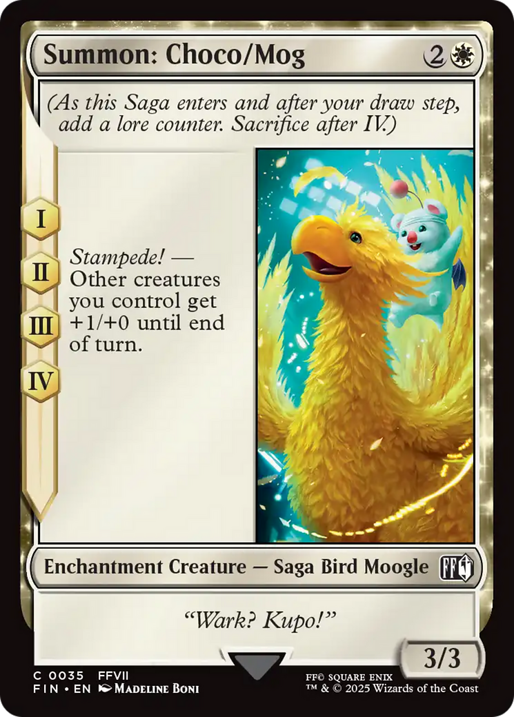 Summon: Choco/Mog (FIN-035) - FINAL FANTASY: (enchantment) Foil - Poke-Collect