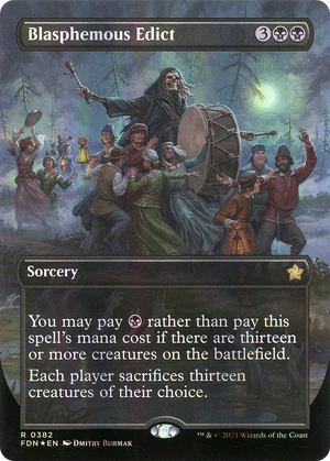 Blasphemous Edict (FDN-382) - Foundations (Borderless) Foil - Poke-Collect