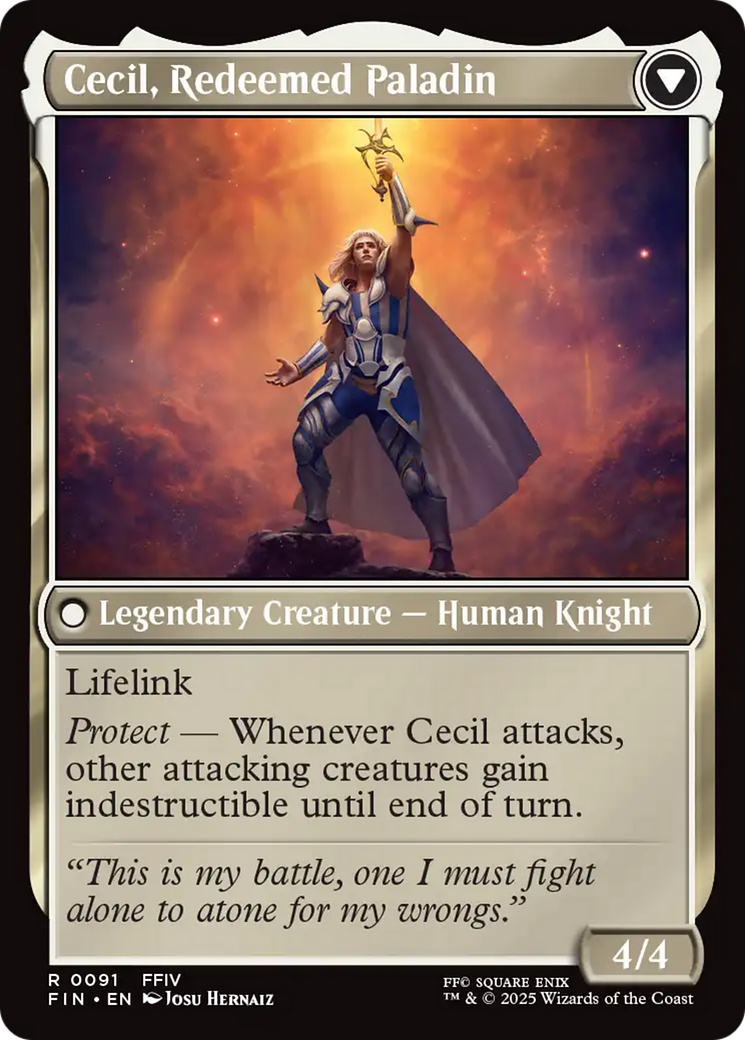 Cecil, Dark Knight // Cecil, Redeemed Paladin (FIN-091) - FINAL FANTASY Foil - Poke-Collect