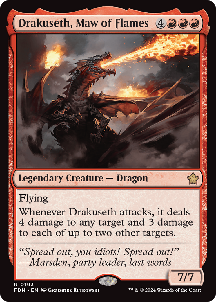 Drakuseth, Maw of Flames (FDN-193) - Foundations Foil - Poke-Collect