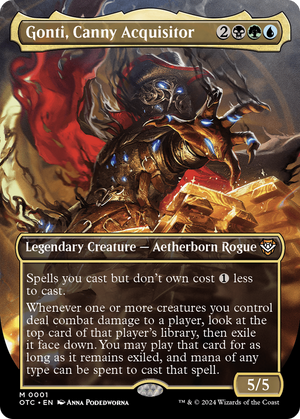 Gonti, Canny Acquisitor (OTC-001) - Outlaws of Thunder Junction Commander: (Full Art) (Borderless) Foil - Poke-Collect