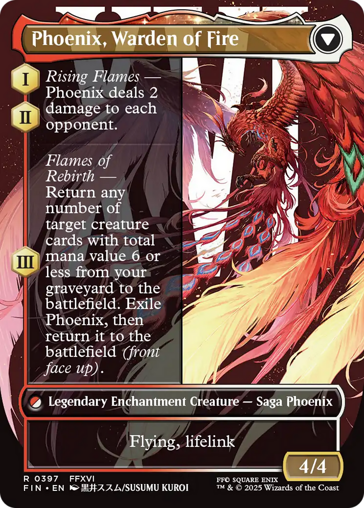 Joshua, Phoenix's Dominant // Phoenix, Warden of Fire (FIN-397) - FINAL FANTASY: (enchantment) (Borderless) Foil - Poke-Collect