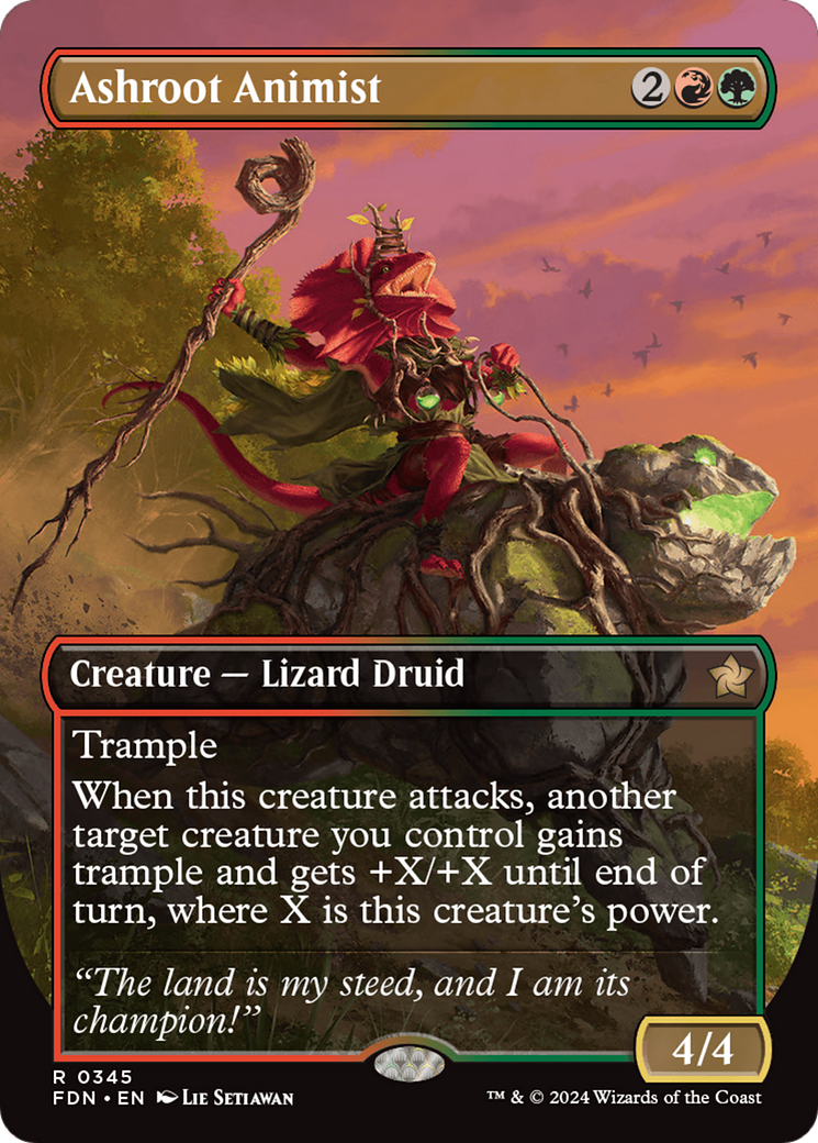 Ashroot Animist (FDN-345) - Foundations (Borderless) Foil - Poke-Collect