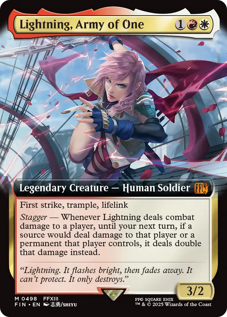 Lightning, Army of One (FIN-498) - FINAL FANTASY: (Extended Art) Foil - Poke-Collect