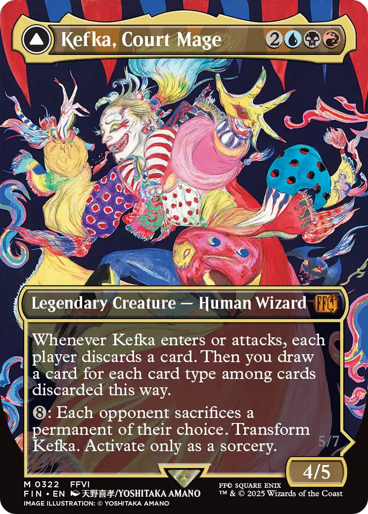 Kefka, Court Mage // Kefka, Ruler of Ruin (FIN-322) - FINAL FANTASY (Borderless) Foil - Poke-Collect