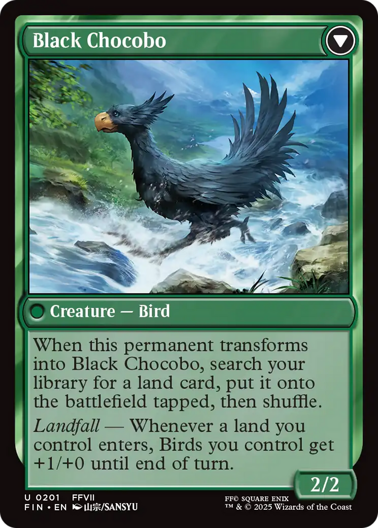 Sidequest: Raise a Chocobo // Black Chocobo (FIN-201) - FINAL FANTASY: (enchantment) Foil - Poke-Collect