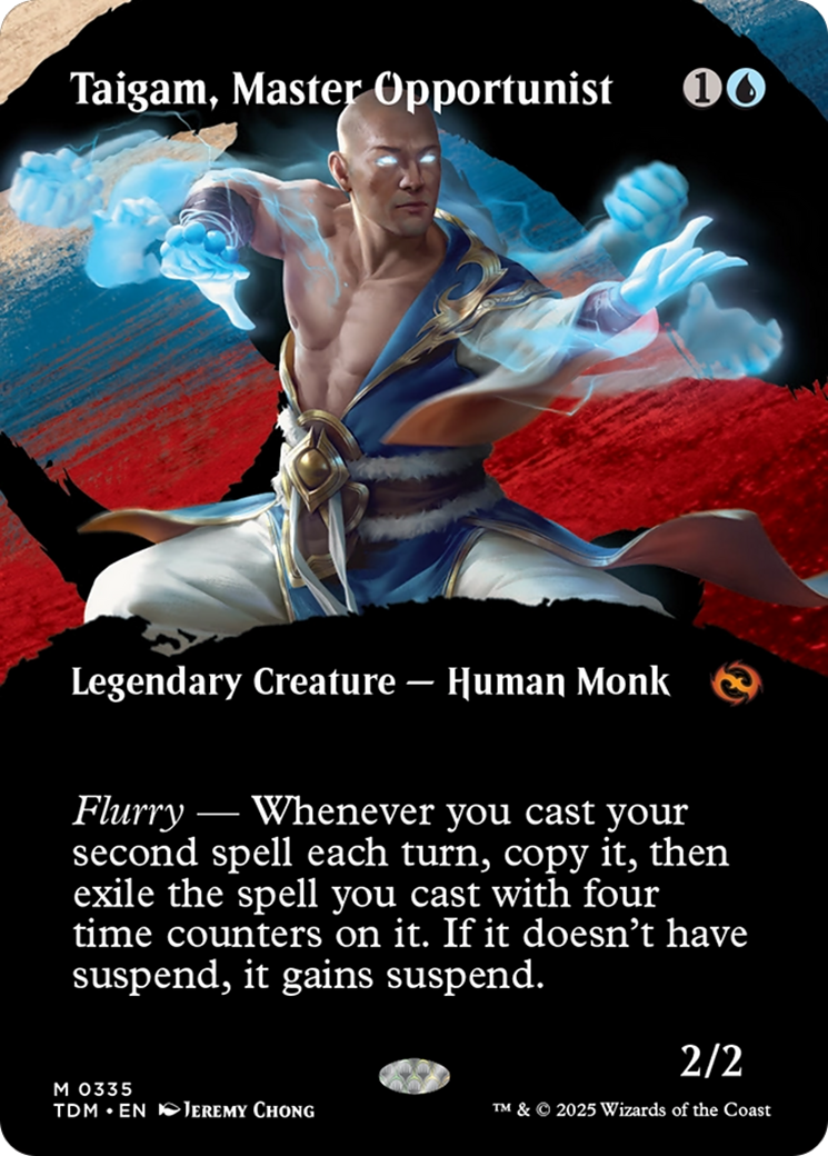 Taigam, Master Opportunist (TDM-335) - Tarkir: Dragonstorm: (Showcase) (Borderless) - Poke-Collect