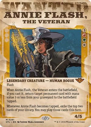 Annie Flash, the Veteran (OTJ-291) - Outlaws of Thunder Junction: (Showcase) (Borderless) Foil - Poke-Collect