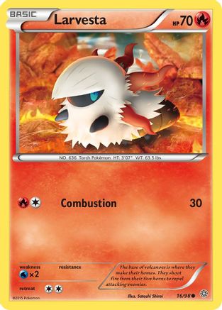 Larvesta 16/98 - XY  Ancient Origins Reverse Holofoil - Poke-Collect