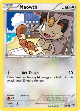 Meowth 61/98 - XY  Ancient Origins Reverse Holofoil - Poke-Collect
