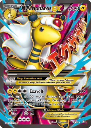 M Ampharos EX (88 Full Art) 88/98 - XY  Ancient Origins Holofoil - Poke-Collect