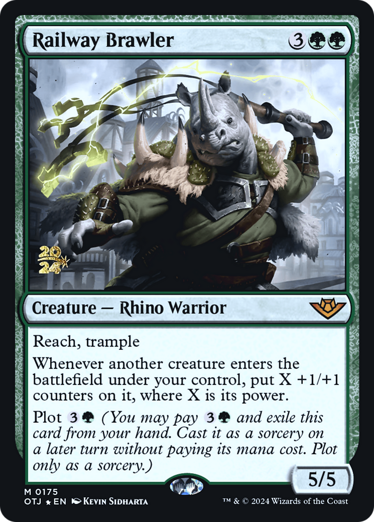 Railway Brawler (PRE-175) - Outlaws of Thunder Junction Promos Foil - Poke-Collect