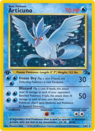 Articuno (2) 2/62 - Fossil Unlimited Holofoil - Poke-Collect