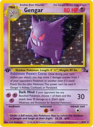 Gengar (5) 5/62 - Fossil 1st Edition Holofoil - Poke-Collect