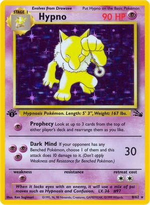 Hypno (8) 8/62 - Fossil Unlimited Holofoil - Poke-Collect