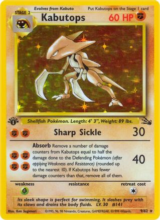 Kabutops (9) 9/62 - Fossil 1st Edition Holofoil - Poke-Collect
