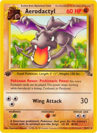 Aerodactyl (16) 16/62 - Fossil Unlimited - Poke-Collect