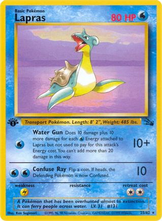 Lapras (25) 25/62 - Fossil 1st Edition - Poke-Collect