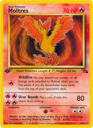 Moltres (27) 27/62 - Fossil Unlimited - Poke-Collect