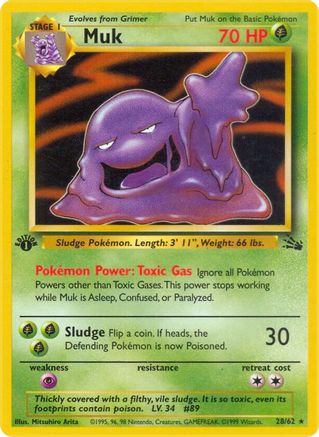 Muk (28) 28/62 - Fossil 1st Edition - Poke-Collect