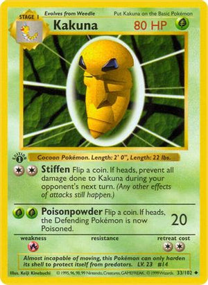 Kakuna 33 - Base Set Shadowless 1st Edition - Poke-Collect