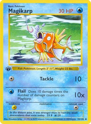 Magikarp 35 - Base Set Shadowless 1st Edition - Poke-Collect