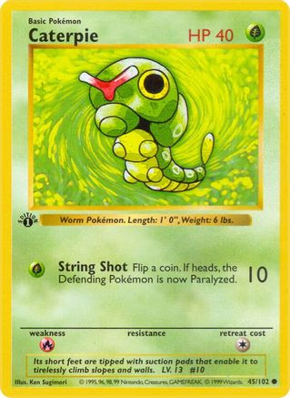 Caterpie 45 - Base Set Shadowless Unlimited - Poke-Collect