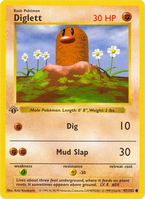 Diglett 47 - Base Set Shadowless Unlimited - Poke-Collect