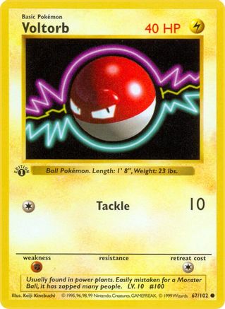 Voltorb 67 - Base Set Shadowless 1st Edition - Poke-Collect