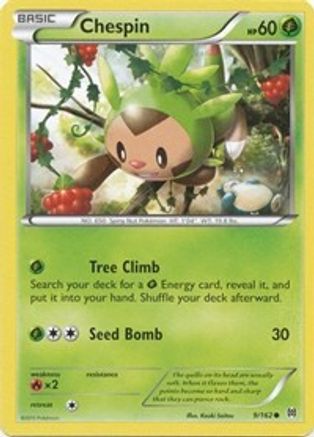Chespin (9) 9/162 - XY  BREAKthrough Reverse Holofoil - Poke-Collect