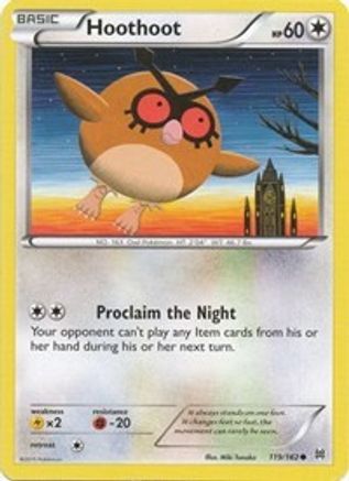 Hoothoot 119/162 - XY  BREAKthrough Reverse Holofoil - Poke-Collect