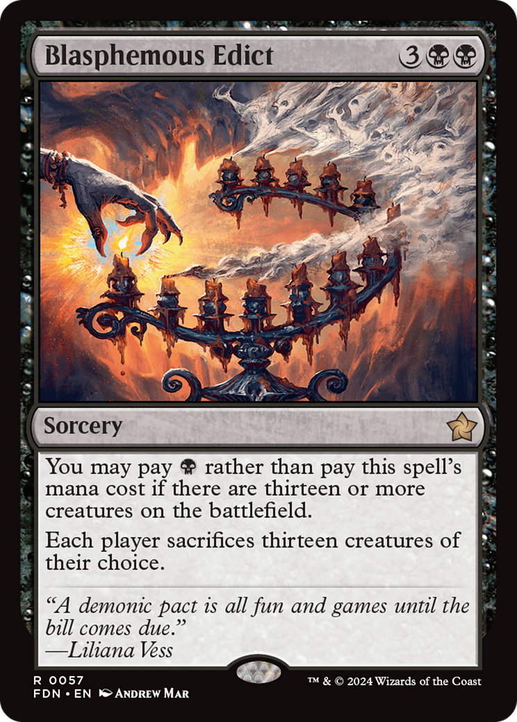 Blasphemous Edict (FDN-057) - Foundations Foil - Poke-Collect