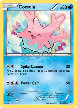 Corsola 29/122 - XY  BREAKpoint Reverse Holofoil - Poke-Collect