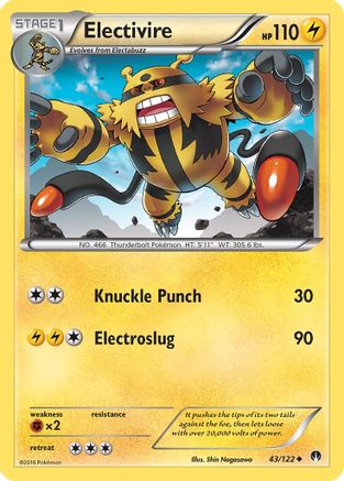 Electivire 43/122 - XY  BREAKpoint Reverse Holofoil - Poke-Collect