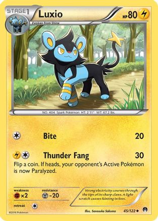 Luxio 45/122 - XY  BREAKpoint Reverse Holofoil - Poke-Collect