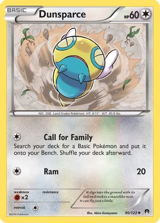 Dunsparce 90/122 - XY  BREAKpoint Reverse Holofoil - Poke-Collect