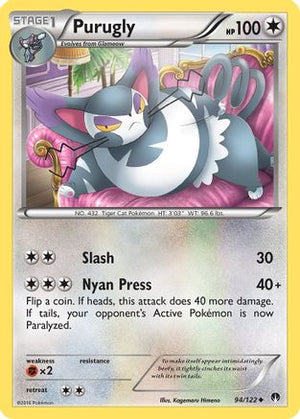 Purugly 94/122 - XY  BREAKpoint Reverse Holofoil - Poke-Collect