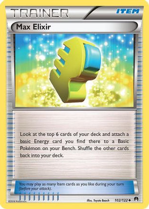 Max Elixir 102/122 - XY  BREAKpoint Reverse Holofoil - Poke-Collect