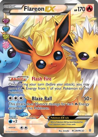 Flareon EX (Full Art) RC28/83 - Generations Radiant Collection Holofoil - Poke-Collect