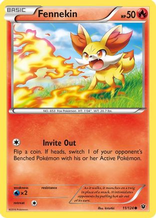 Fennekin (11) 11/124 - XY  Fates Collide Reverse Holofoil - Poke-Collect