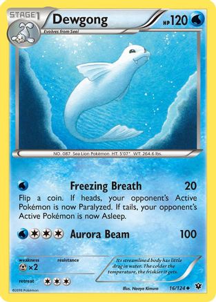 Dewgong 16/124 - XY  Fates Collide Reverse Holofoil - Poke-Collect