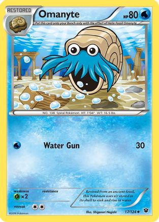 Omanyte 17/124 - XY  Fates Collide Reverse Holofoil - Poke-Collect