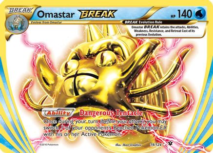 Omastar BREAK 19/124 - XY  Fates Collide Holofoil - Poke-Collect