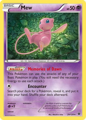 Mew 29/124 - XY  Fates Collide Reverse Holofoil - Poke-Collect