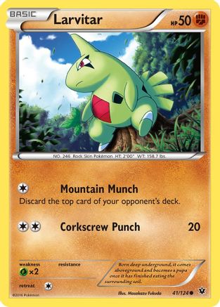 Larvitar (41) 41/124 - XY  Fates Collide Reverse Holofoil - Poke-Collect