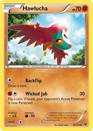 Hawlucha 48/124 - XY  Fates Collide Reverse Holofoil - Poke-Collect