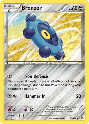 Bronzor 60/124 - XY  Fates Collide Reverse Holofoil - Poke-Collect