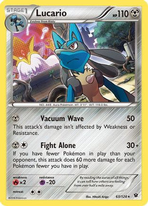 Lucario (63) 63/124 - XY  Fates Collide Reverse Holofoil - Poke-Collect