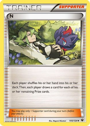 N (Supporter) 105/124 - XY  Fates Collide Reverse Holofoil - Poke-Collect